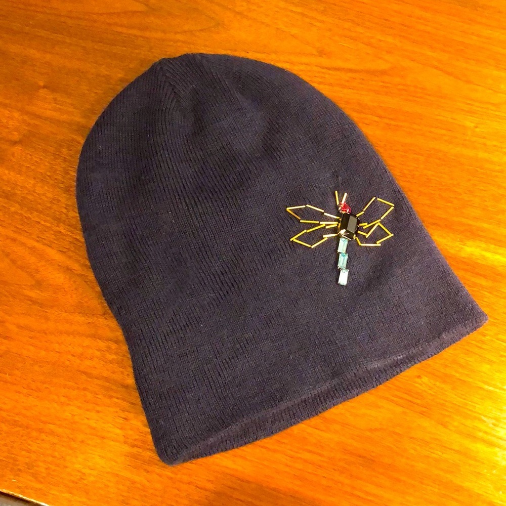 Navy Blue Bedazzled Beanie